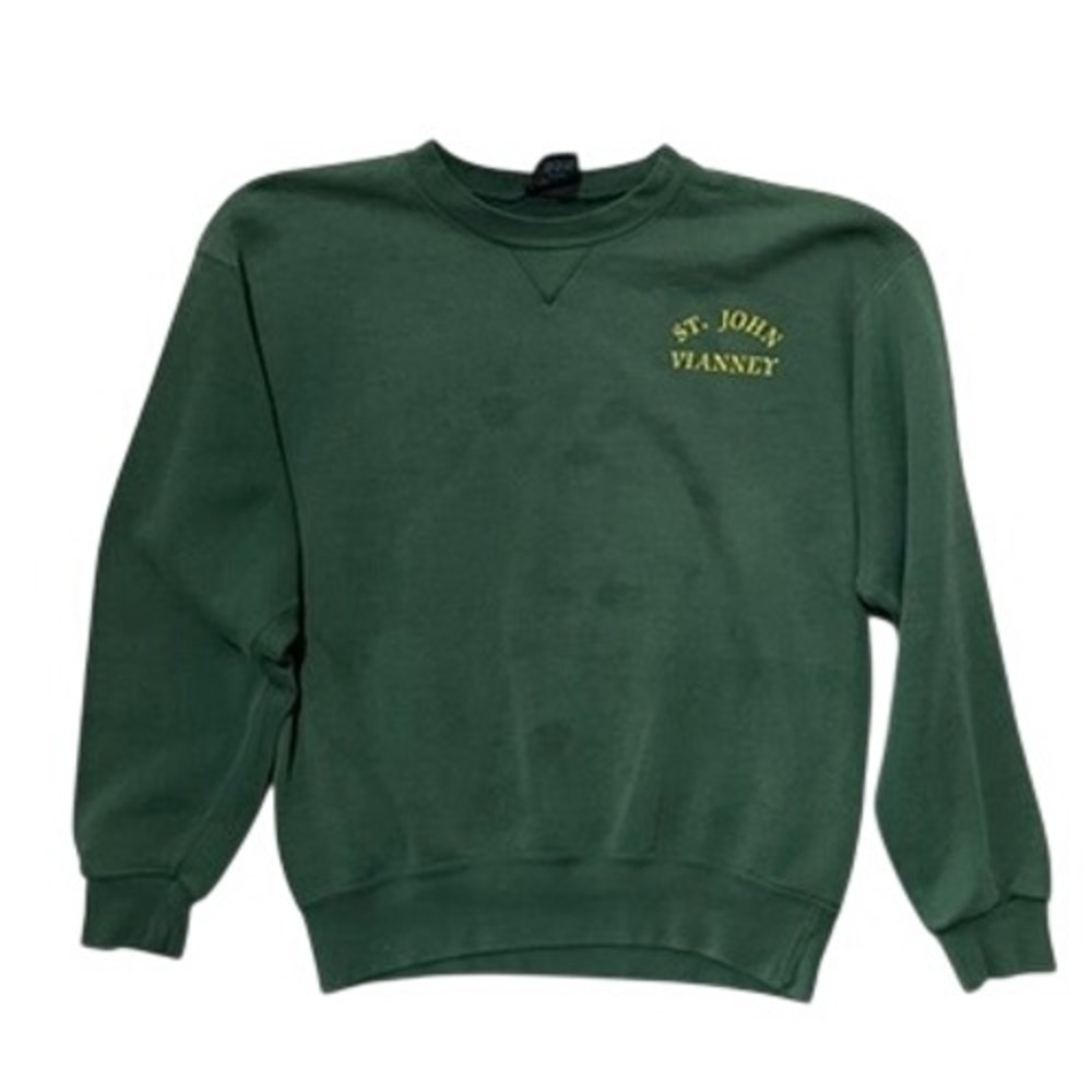 Vintage Soffe St. John Vianney Sweatshirt Green Crewneck Fleece Mens Medium USA